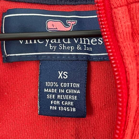 Vineyard Vines Quarter Zip Shep Shirt Men's Size XS Red Navy Color Block Preppy - Picture 11 of 12